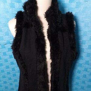 Style & Co. Petite P/L  Black Lined Vest with Faur Fur Neck, etc